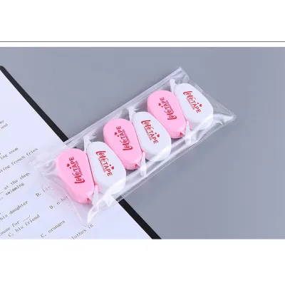 6 in 1 set cute mini mute correction tape Morandi Large-capacity student test school office supplies