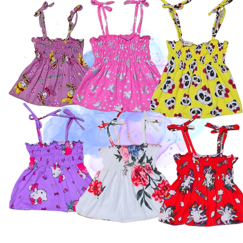 STRAPPY TOP WITH BOW AND SIDE SMOCKING