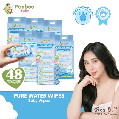 Peaboo Baby Premium Pure Water Wipes Unscented 99.9% Purified Water (600 & 1000 Sheets)