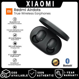 100% Original Xiaomi Bluetooth Earphones Redmi Airdots Earbuds DSP Noise Reduction Bluetooth V5.0 Mijia Headset Air Dots Headphone Mi True Wireless Earbuds Basic 2 Global Version - Black Redmi Airdots