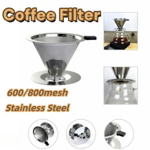Stainless Steel Coffee Filter Brew Drip Funnel Mesh Reusable Pour Over Holder