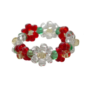 Adjustable Elastic Beaded Rings Stylish Colorful Design Finger Band Adornment for Women and DIY Enthusiasts