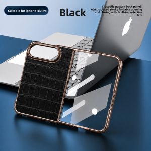 For iPhone Duo Fold Case Luxury PU leather Skin With tempered film Protective Back Cover For iPhone Fold Phone Shell Funda