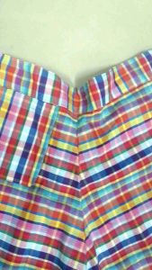 กางเกงผ้าขาวม้า กางเกงผ้าฝ้าย กางเกงผ้าขาวม้าทรงขาบานเหมาะสําหรับสุภาพสตรี กางเกงผ้าขาวม้าทรงแฟชั่น สินค้าผลิตเองไม่ผ่านคนกลาง