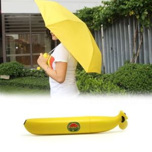 Payung Lipat Design Model Pisang Unik Panjang Warna Kuning Banana Umbrella Lucu Termurah viral kain tebal ant panas hujan pelindung sinar UV