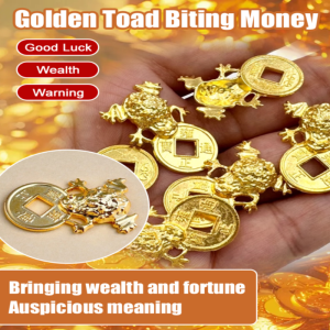 Golden Gold Toadstool Bite Money Ornament