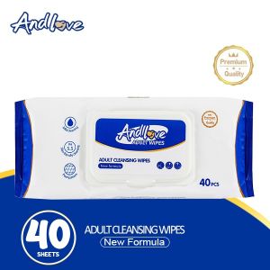 ANDLOVE Non-Alcohol Unscented Adult wipes 40 Sheets Per Pack 30 Packs 1200 Sheets