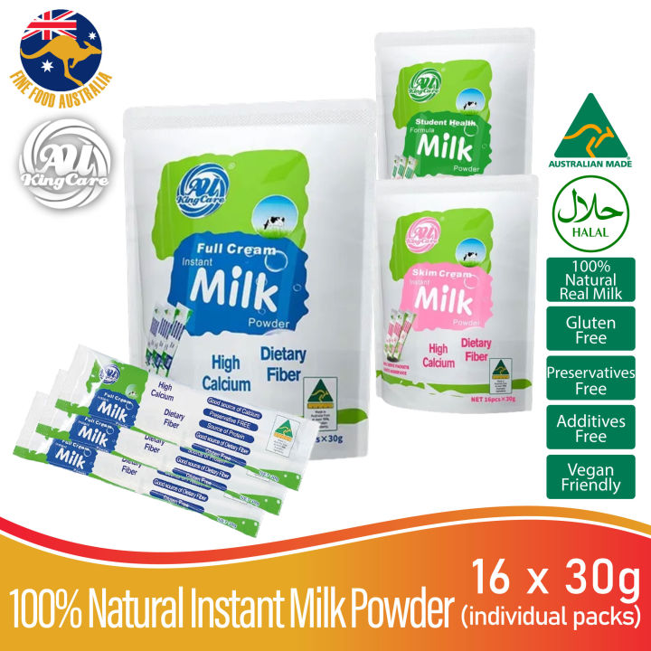 Australia's AU Kingcare Instant Milk Powder - 16 Sachets x 30g Each ...