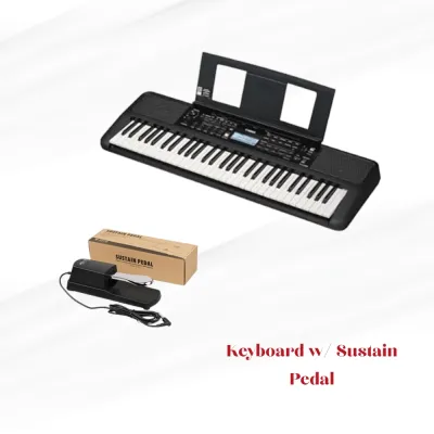 PSR-E383 Music Keyboard – Touch Sensitive 61 Keys + Free Adapter for Beginners