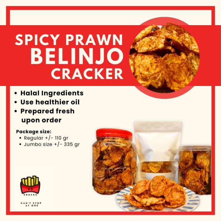 V3 Snacks SPICY PRAWN BELINJO Cracker Lazada Singapore