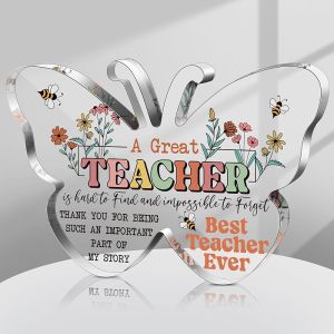 Teacher Valentine Gifts for Women Teacher Thank You Gifts Teacher Appreciation Gift from Student Teacher Retirement Gifts Teacher Office Desk Decor Paperweight Keepsake(Butterfly)