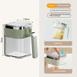 XINLANYASHE Kitchen seasoning jar Moisture-proof sealed seasoning box Thickened glass seasoning box Household seasoning bottle salt jar seasoning jar