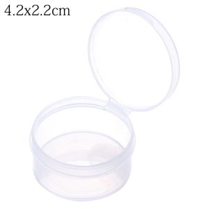 VERMILL Transparent Round Nail Art Screw Storage Small Storage Box Pill Chip Box Jewelry Organizer Case Beads Container