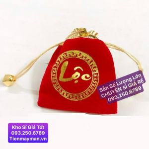 ⭐TẾT 2025⭐  [GIÁ RẺ]  (5 XU) Đồng Xu Con Rắn Mạ Vàng bằng kim loại 1 mặt có chữ Lộc - tặng kèm túi gấm đỏ LỘC