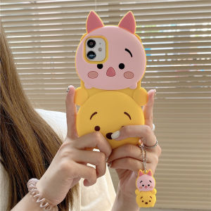 CrashStar 3D Cute Cartoon Soft Silicone Shockproof Phone Case With Pendant For iPhone 14 13 12 11 Pro Max Funny Phone Casing Fashion Creative Phone Cover Shell Top Seller