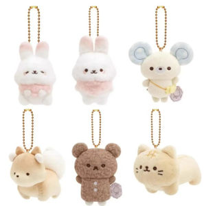 Kawaii Động vật Rilakkuma Móc khóa sang trọng Bông thỏ Túi chuột Mặt dây chuyền Kawaii Cáo Mèo Phụ kiện nhồi bông mềm cho quà tặng cô gái2026