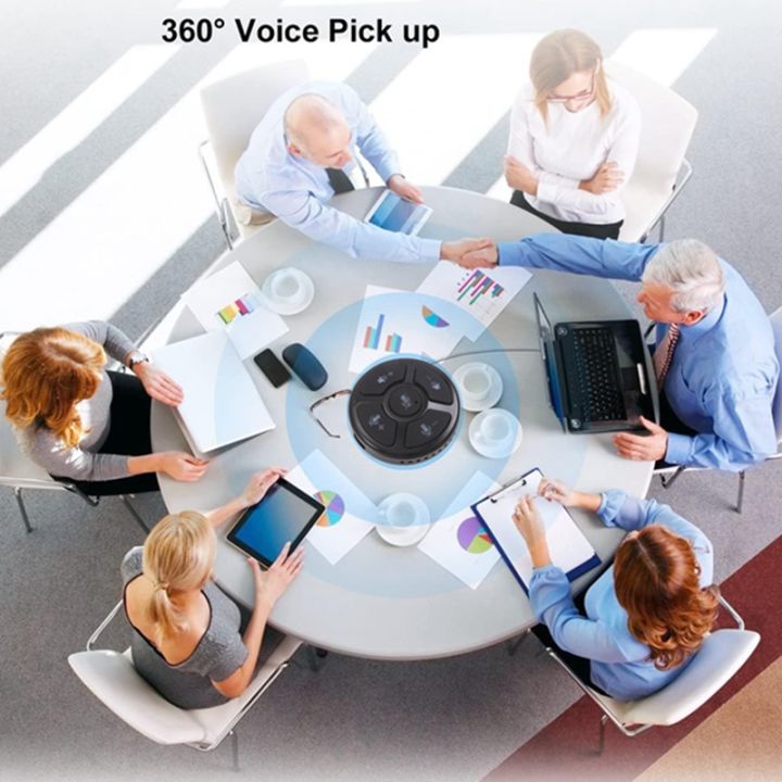 Desktop USB Conference Microphone Speaker 360° Omnidirectional PC ...