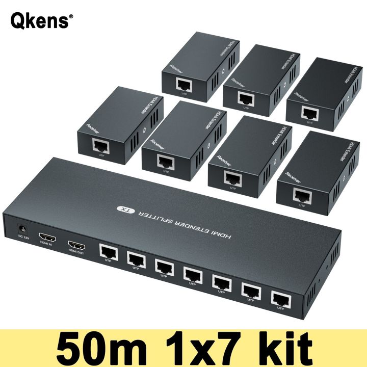 50m 1x7 HDMI Ethernet Extender Over Rj45 Cat6 Cable HDMI Splitter Video  Distribution Transmitter and Receiver with HDMI Loop Lazada PH
