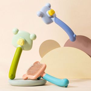 SDFSF Quiet Cat Removal Hair Brush Efficiently One-Key Hair Removal Pet Cleaning Massage Comb Durable Professional Dog Cat Comb Kitten