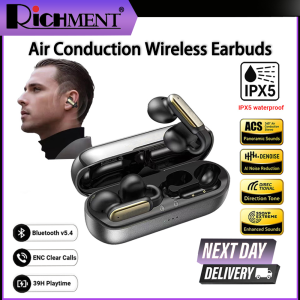 RICHMENT OWS Bluetooth Gaming Earphones ENC Call Noise Cancelling Earbuds with Mic 36h Long Standby Sports Wireless Headset