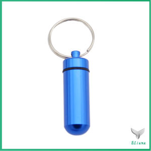 Eliana กล่องยายาพวงกุญแจอลูมิเนียม กล่องใส่ยาขนาดเล็กแบบพกพากันน้ำ Keychain Pill Box