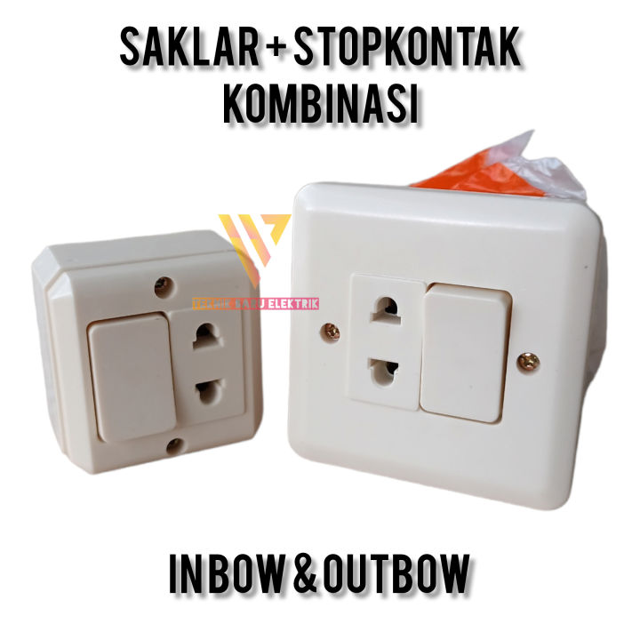 Saklar engkel stop/saklar stop kontak with saklar  Inbow dan Outbow Dexta Berkualitas SNI