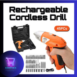 Cordless Rechargeable Handy Drill Screwdriver 45 pcs Set