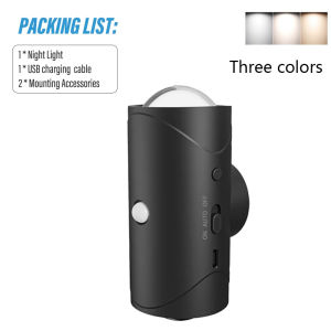 Kebidumei Rechargeable LED Night Light with Motion Sensor Wall Lamp RGB Gradient Ambient Light Dimmable Indoor Light Ma-gnetic Step Lamp