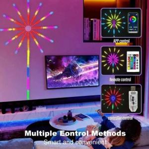 180 LED Firework Fairy Lights 5050 RGB Dream Color Flexible LED Strip|Bluetooth APP & Remote Control 213 Dynamic Modes Music Sound Sync 5V USB Waterproof for Christmas Ramadan Wedding Bedroom Party Home Decor