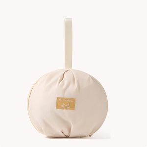 Womens Elegant Beige 3--1 Underwear & Socks Organizer Pouch - Durable Polyester Travel Storage Bag with Zipper Closure Portable for Lingerie Bras Panties - Compact & Hand Washable Minimalist Design Soft Texture