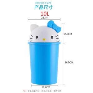 Christmas Gift Halloween Sanrio Kawaii Hello Kitty Desktop Trash Can Anime Cartoon Home Fashion Creative Bedroom Bathroom Thickened Covered Paper Basket