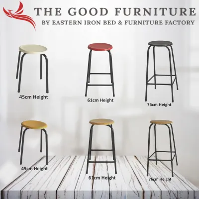 [TheGoodFurniture] 纤维面 / 合木 椅头. 铁脚 Hardboard or Fibreglass seat with black metal frame stool. Chair. High chair. Bar stool. Wooden. Cheap but strong. Budget.合木椅头.纤维面椅头.