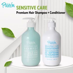 Pasion Sensitive Care Shampoo & Conditioner Set - Moisturizing & Nourishing for Normal to Oily Hair 480ml Duo Pack