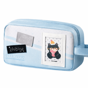 NJJU Cute Polka Dot Cat Pen Case Portable Kawaii Embroidery Pencil Holder Pencil Bag with Handle Cartoon Stationery Bag School Supplies