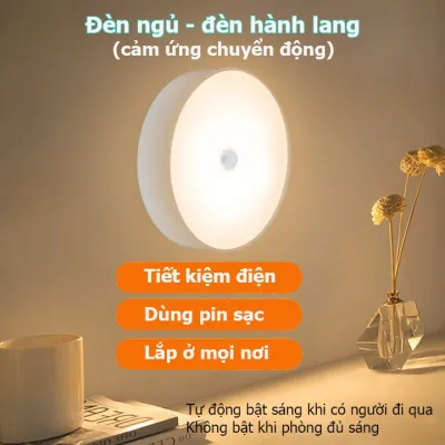 [CB] Đèn Cảm Biến Đèn Led Tròn Cảm Ứng Chuyển Động Dán Tường Sạc USB Youngcityshop -lươngthithanhyen èwegrhtjh