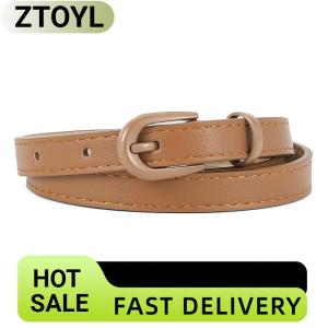 ZTOYL เข็มขัดสีลูกกวาดสำหรับเด็กผู้หญิง เข็มขัดหนัง PU ขนาด1.2ซม. เข็มขัดลำลองสีพื้นเรียบง่าย