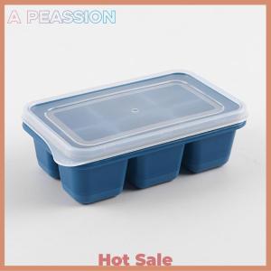 [A Peassion]💖[HOT SALE]🎈🎈 Silicone Ice Cube Mould with DIY Lid 6 Grid Soft Bottom ce Cube Mold Square Fruit Ice Cube Maker Tray Kitchen Bar Tools Acces