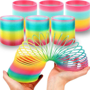 Magic Rainbow Coil Springs Toy Children Plastic Slinky Spring Coil Creative Colorful Anti Stress Hand Skill Educational Toys Kids Novelty Party Birthday Favor