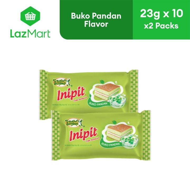 Lemon Square Inipit Cake Sandwich Buko Pandan 23g x 10s - Pack of 2s ...