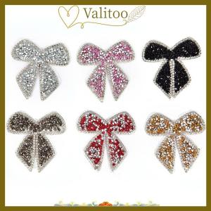 [Valitoo] Rhinestones Bow Embroidered Patch Iron on Sewing Applique For Jeans