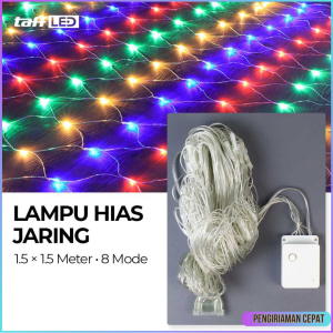 COD Lampu Hias LED Jaring warna Warni Outdoor indor 15 x 15 Meter / TaffLED Lampu Hias Jaring String Lights Decoration EU Plug - EK-04 / Lampu taman Hias Jaring Bagus