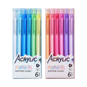 6Pcs Retractable Colored Gel Inks Pens 6 Color Acrylic Gel Pen for Journaling Planner Notebook Scrapbooking Color Coding