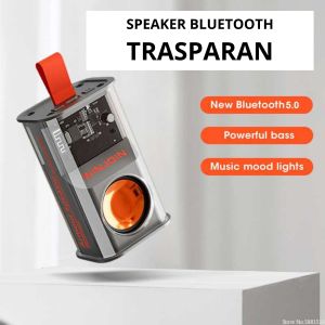Speaker Portable Transparan Wireless Bluetooth 5.0 Super Full Bass Subwoofer TWS Series 500mAh Keren