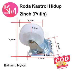 Roda Kastor Plate Pvc Nylon 2 inchi HIDUP Troly Etalase 1 pcs