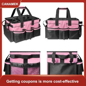 【CANAMEK 】 Large Cleaning Caddy Bag With Handle Built-in Sturdy Support Board Multi-compartment Design Cleaning Supply Tote