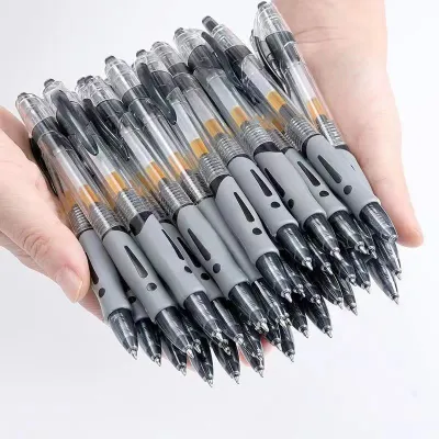 MPPN07 Pena 1 Lusin Pulpen Gel Hitam 0.5mm Isi 12 Pcs Pena Gel Standard Tinta Halus