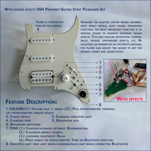 Prewired Loaded Guitar Stratocaster Pickguard SSH Pick Guard With Effects Coil Splitting Switch for Fender Electric Guitar Accessories