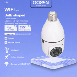 DOSEN 1080P Bulb LED CCTV camera connect to cellphone with voice 360 Degree Panoramic wireless Wifi Light Bulb HD Security IP Night Vision Hidden Security Camera for house monitor phone V380 Pro App