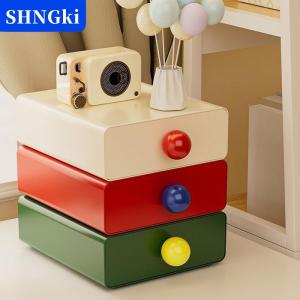 SHNGki Máy tính để bàn lưu trữ ngăn kéo Stackable kéo ra lưu trữ hộp màu tương phản ngăn kéo tổ chức văn phòng đồ lặt vặt văn phòng phẩm lưu trữ trường hợp