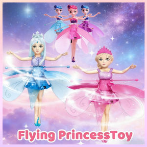 Flying Fairy Doll Glowing Wings USB Charging Floating Princess Toy Interactive Hovering Gift For Kids